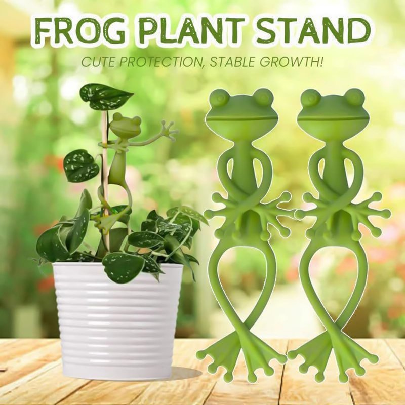 Frog Plant Stand - Cute Frog Flower Pot Hugger Clips | Decorative Planter Hanger for Climbing Plants (Set of 2)