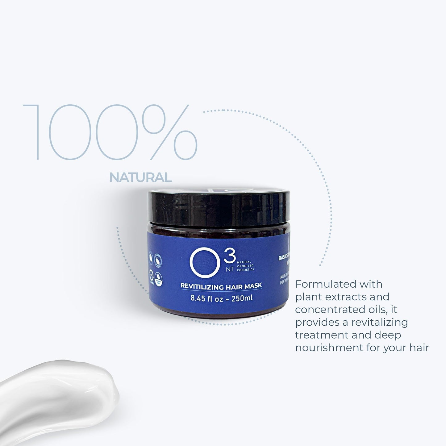 O3NT Revitalizing Mask - Healthy Hair - Nourishing, Strengthening and Hydration - High-Performance Natural Hair Treatment - 7.05Fl Oz