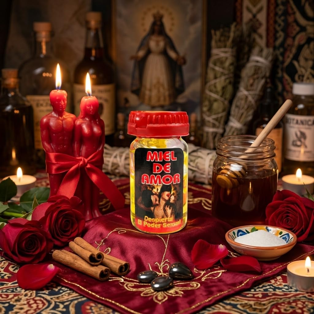 Honey of Love - Miel de Amor Attraction Perfume Oil with Pheromones, Spiritual Ritual Oil for Love, Romance & Self-Love Rituals, Roll-On Fragrance 10ml