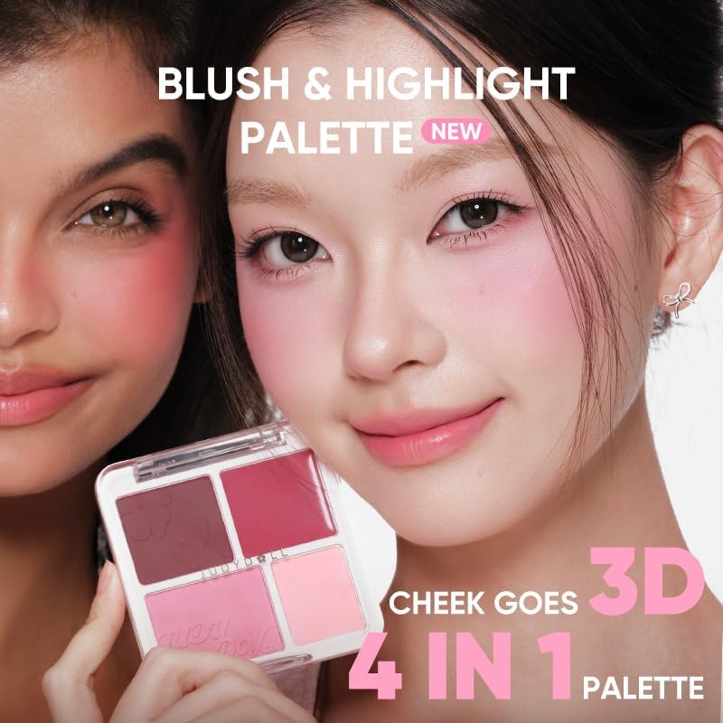 JUDYDOLL 4-in-1 Blush & Highlighter Palette - 101 Bare Essential