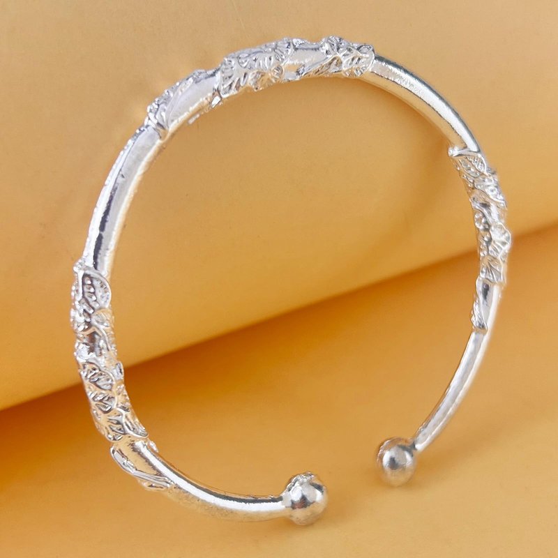 925 Sterling Silver Bangle | Open-End Dainty & Elegant Bracelet for Women