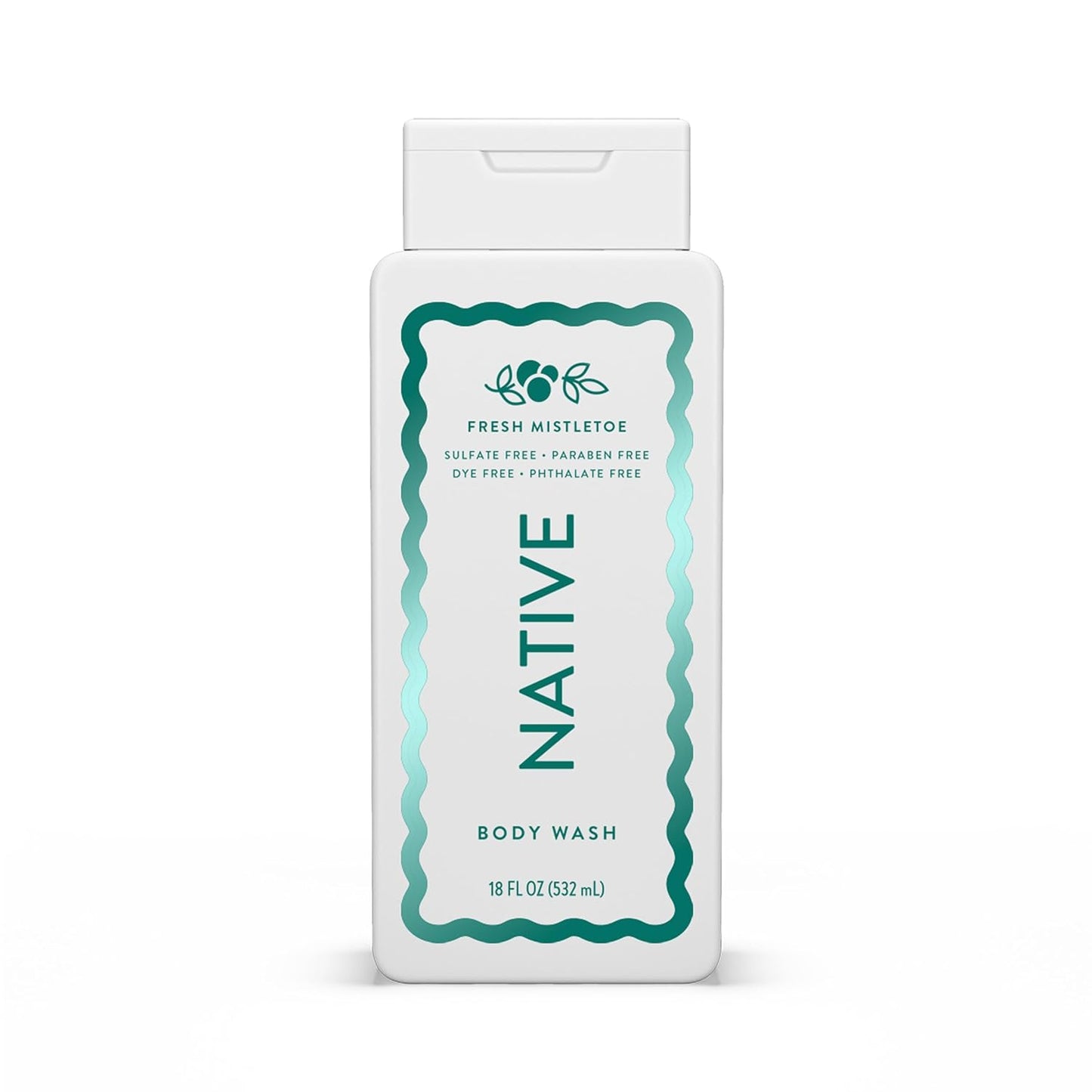 Native Body Wash - Holiday Edition Fresh Mistletoe Scent | Sulfate & Paraben Free, 18 oz for Soft, Hydrated Skin