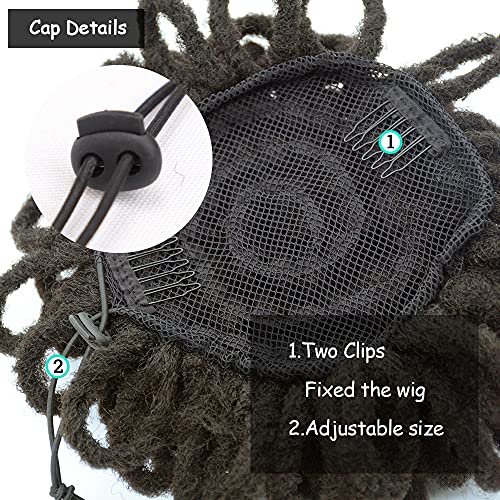 Yinmei Baibian 8 Inch Afro Puff Drawstring Ponytail - Faux Locs Bun Hair Extensions for Black Women (Color 4#)