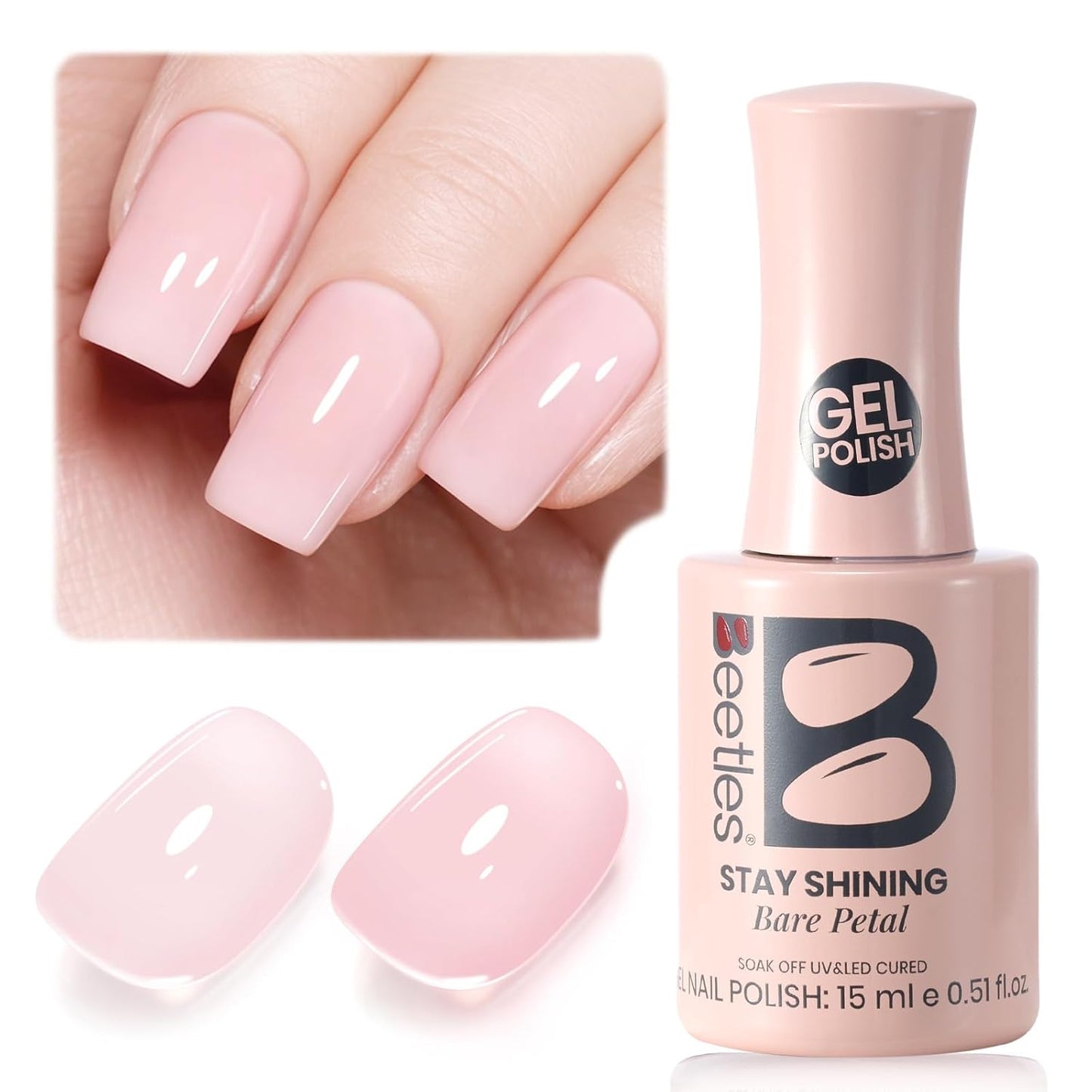 Beetles Purple Gel Polish - Lilac Light Purple Nail Color | 15ml Soak Off UV LED Gel for Summer Manicure