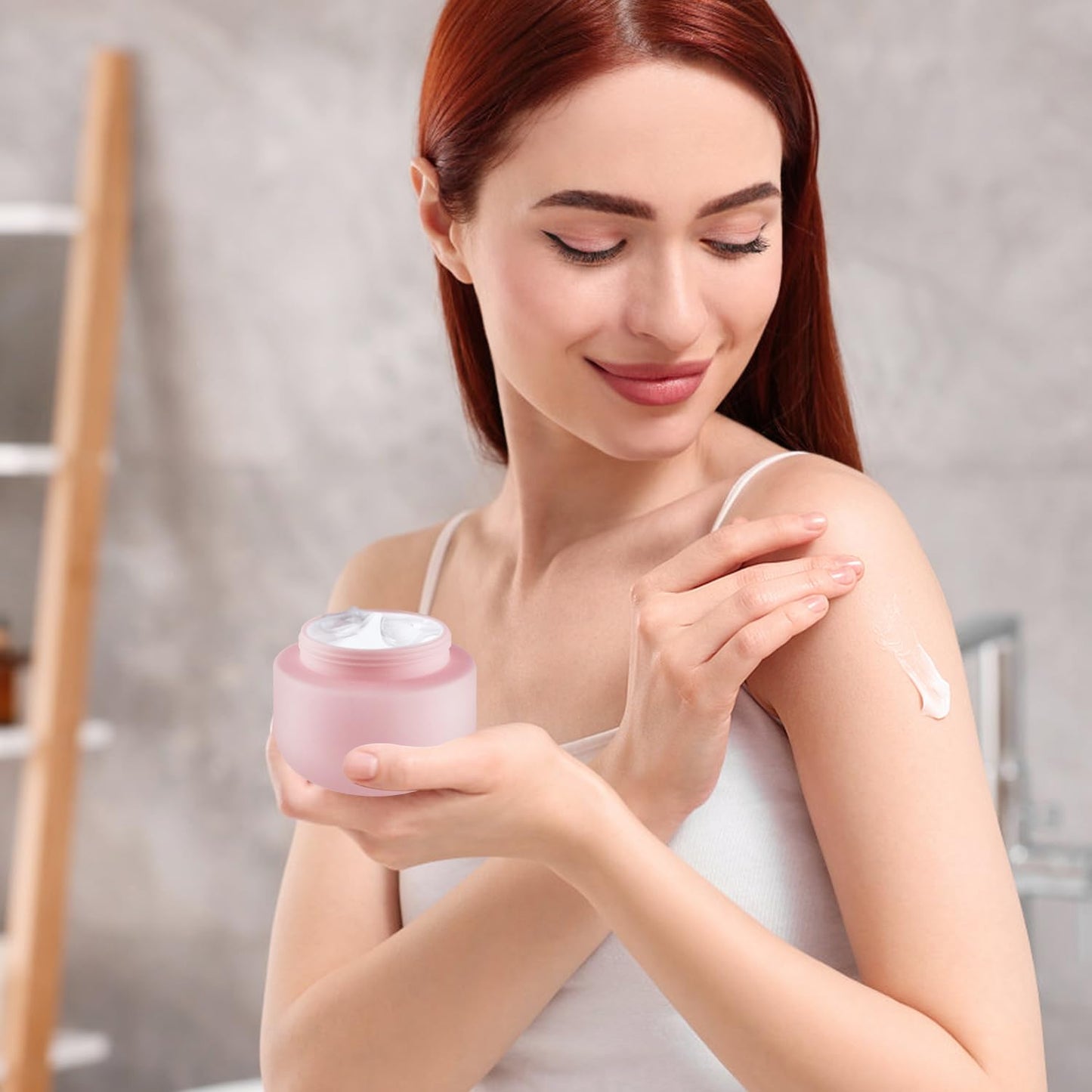6 Pcs 8oz/250g Empty Plastic Jar Wide Mouth Cosmetic Container With Lids Refillable Travel Storage Container For Lotion Cream Body Butter Powder Ointments Samples Beauty Products etc (Pink)