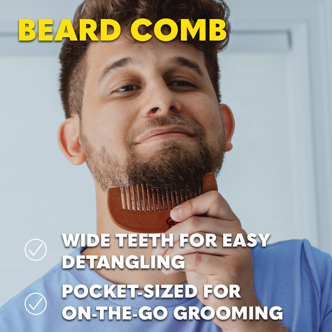 The Beard Club Beard Growth Kit - Derma Roller, Beard Growth Oil, Sandalwood Balm, Comb - Gift Set