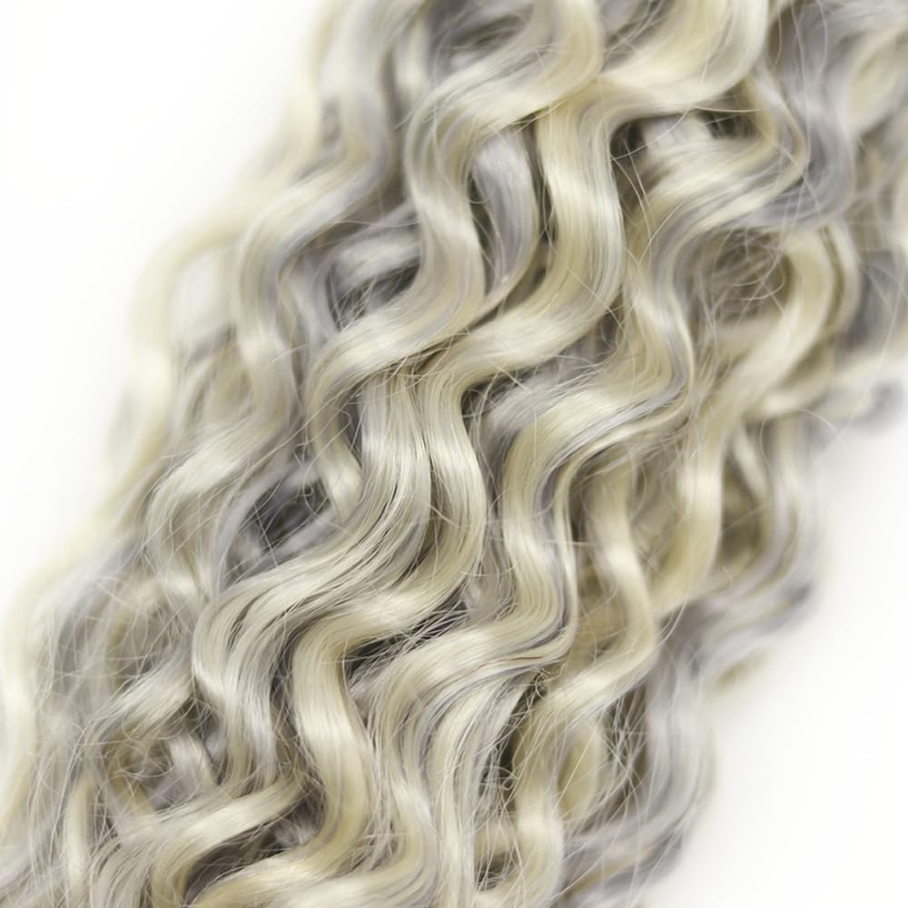 613 Human Hair Bundles Silver Kinky Curly Bundles Human Hair 8A Brazilian Virgin Remy Hair 3 Bundles 16 18 20 Inch Two Tone Grey Mixed With Blonde Bundles Hair Extensions Highlight Bundles