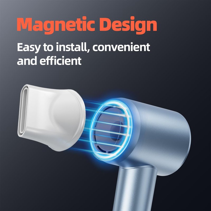 UOUOM Professional High Speed Ionic Hair Dryer, 130000 RPM Brushless Motor, 120 Million Negative Ions, Low Noise Compact Blow Dryer with Magnetic wall Mount, Ultra-Fast Drying for All Hair Types