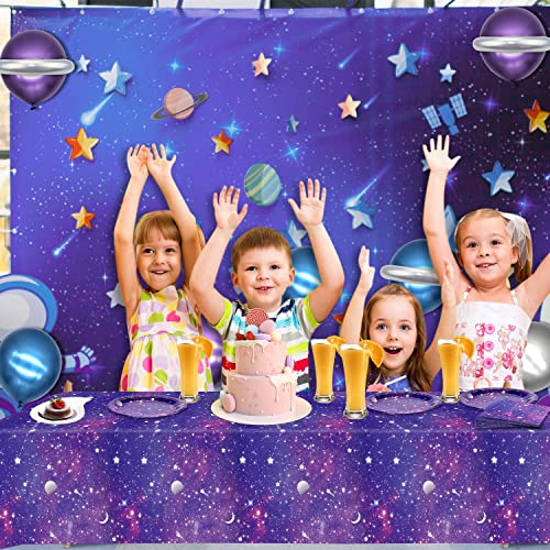 Galaxy Starry Night Table Covers - 4 Pack Plastic Tablecloths