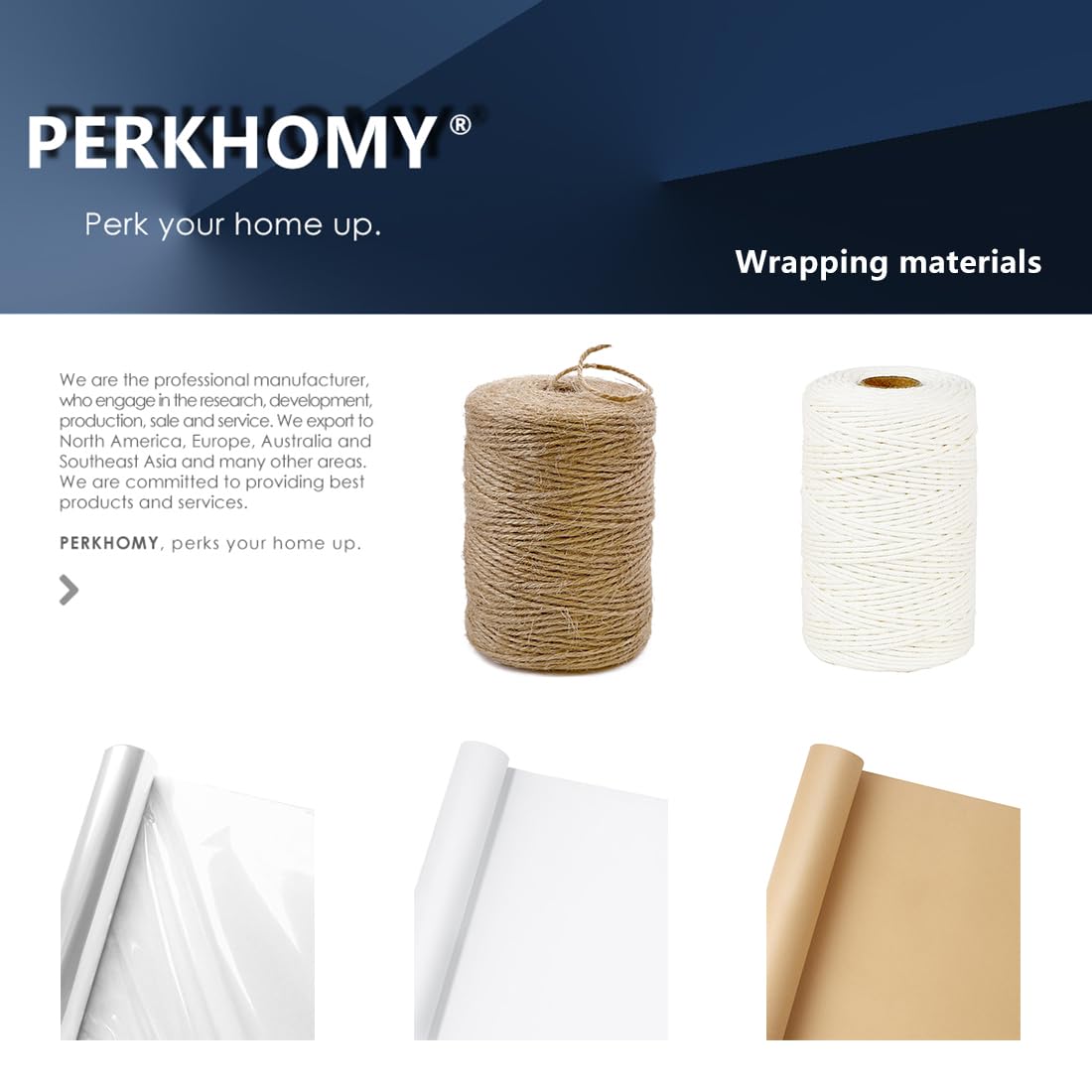 PerkHomy Brown Kraft Paper Roll 17.5" x 1,200" (100') for Gift Wrapping Bulletin Board Craft Art Bouquet Flower Packing Valentines Easel Moving Shipping Floor Poster Covering Table 70GSM 50LB