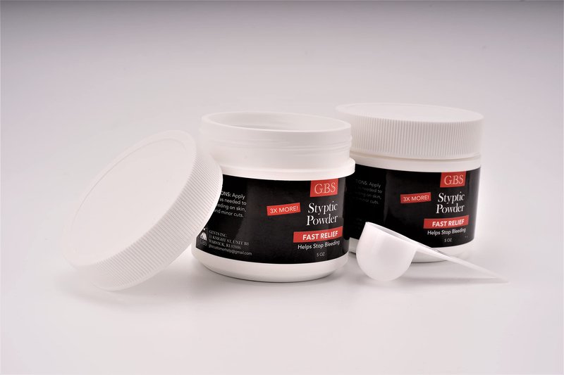 G.B.S Gents Styptic Powder - Quick Stop Bleeding First Aid with Sealed Top & Scoop - Fast Acting Nick Relief for Shaving Cuts, Nosebleeds, Emergency Kit (5oz