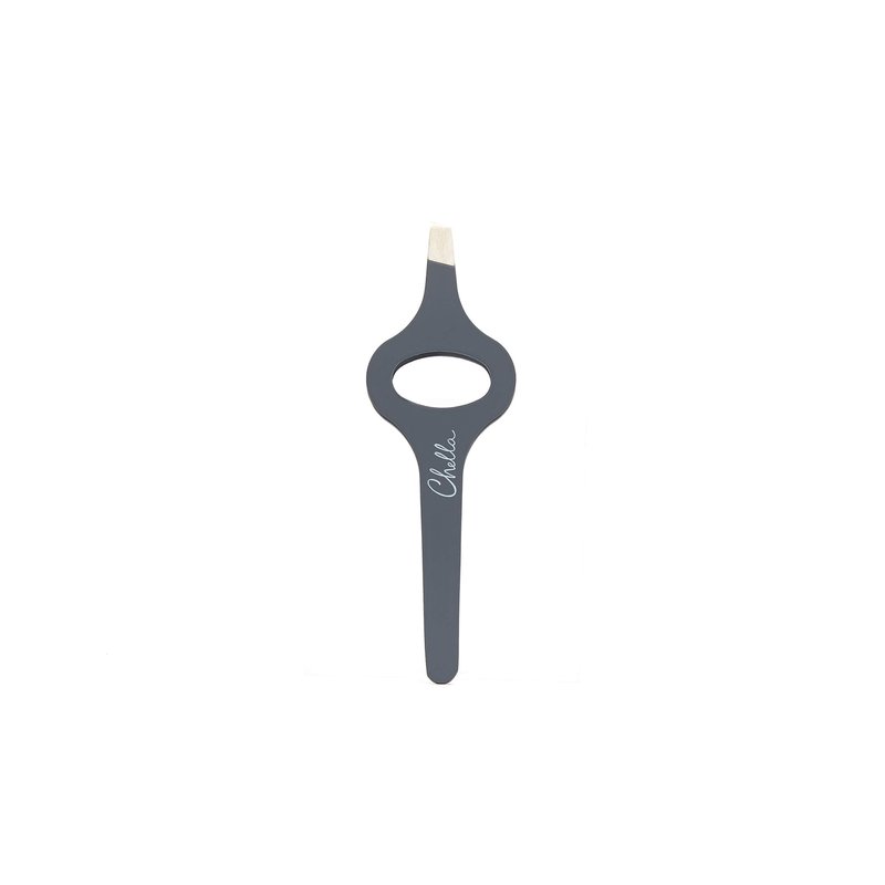 Chella Eyebrow Tweezers, Rubber Coated Stainless Steel Slanted Brow Tweezer