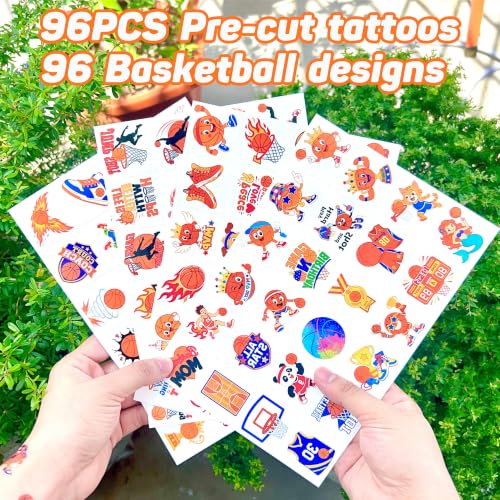 96PCS Kids Basketball Temporary Tattoos Set for Sports Parties & Events