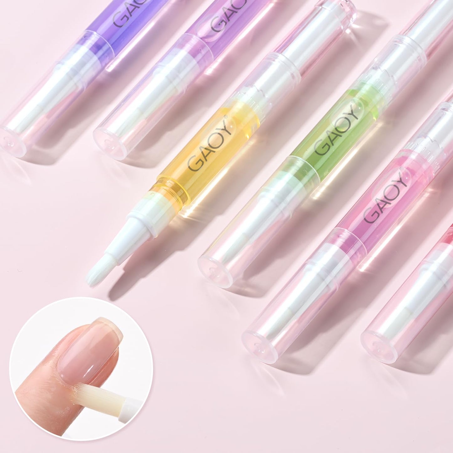 Cuticle Oil Pen Set - 6 Pcs Manicure & Pedicure Accessories with Vitamin E | Nail Growth Treatment & Repair Kit