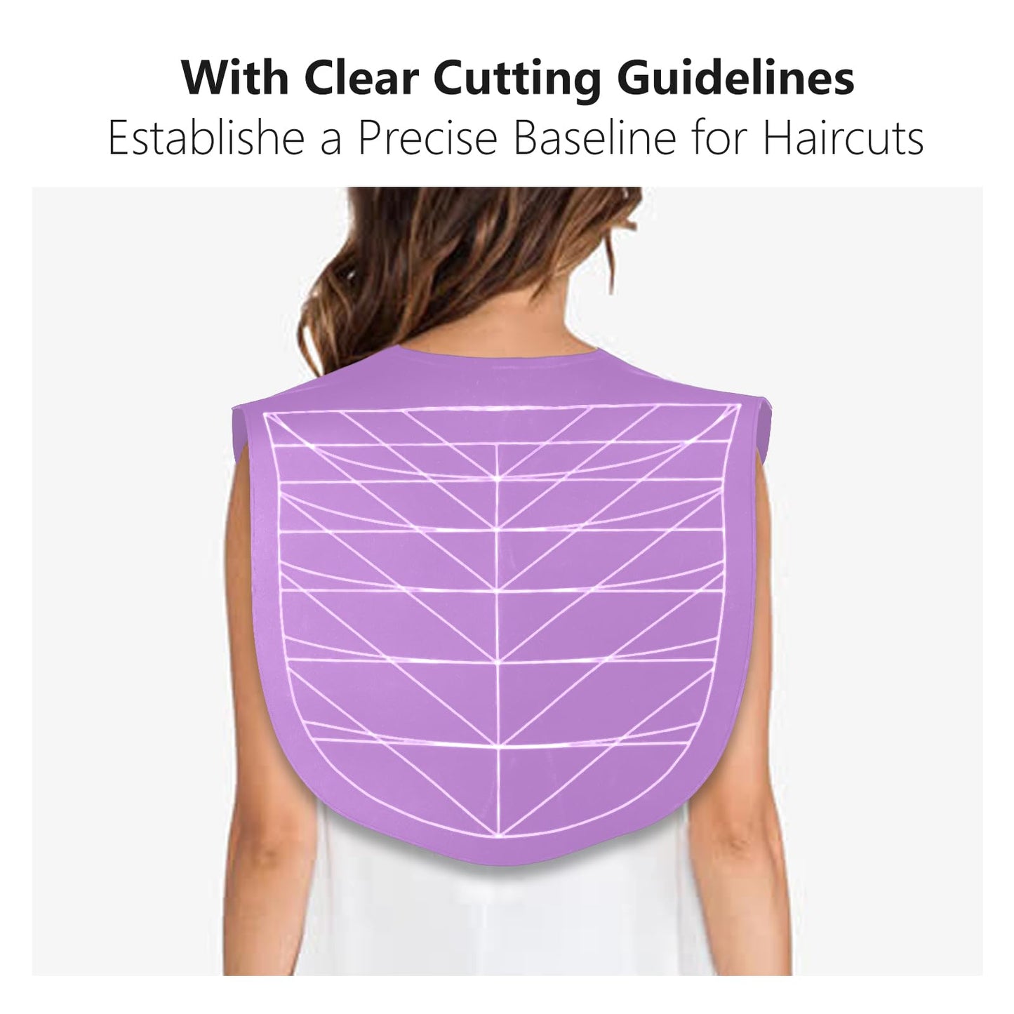 Hair Cutting Guide Collar Silicone Waterproof Hair Cutting Cape Salon Hairdressing Neck Guard Professional Stylist Hair Cutting Mat with Guidelines for Salon Hair Coloring (Purple)