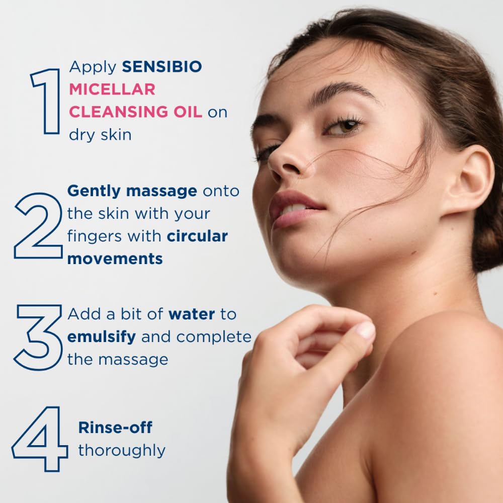 Bioderma Sensibio Micellar Cleansing Oil - Gentle Face Cleanser for Sensitive Skin | 6.7 oz