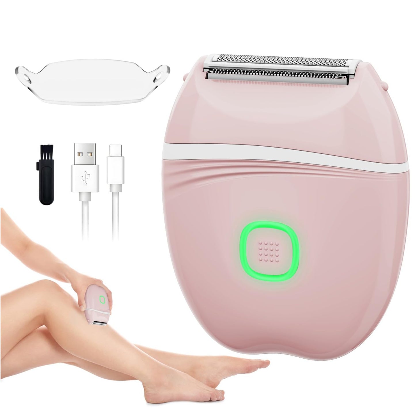 XYOUWEI Women Electric Shaver, Rechargeable Wet and Dry Use Electric Razor for Women, Body Hair Trimmer for Bikini Underarm Leg Arm Body Face Private Area