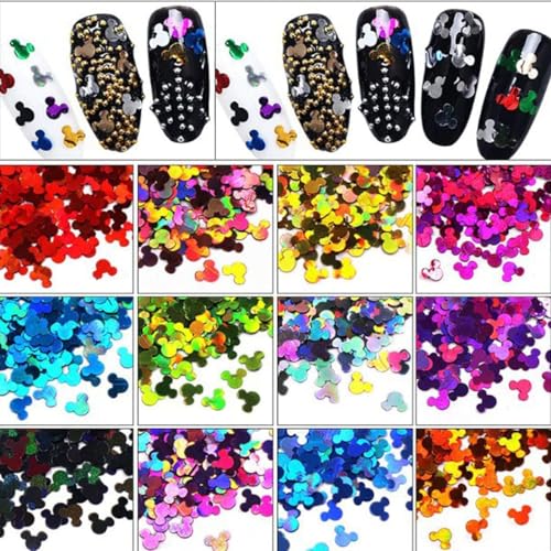 12-Color Holographic Nail Glitter Sequins Set for DIY Nail Art