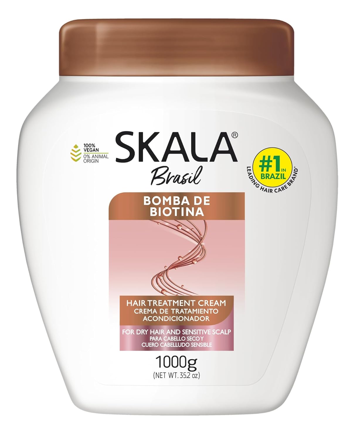 Skala Biotin 2-in-1 Treatment Cream & Leave-In Conditioner - Strength & Nourishment for All Hair Types | 35.2 oz