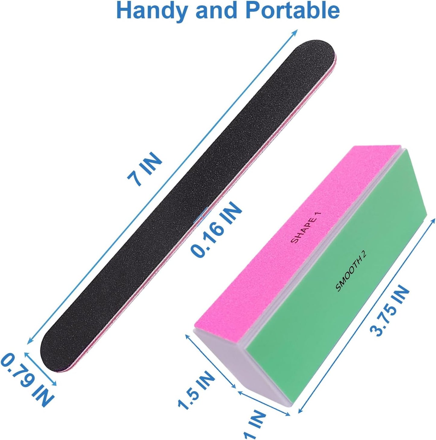 Nail File and Buffer Set - 4 Way Professional Nail Buffers for Natural Nails | Grit 100/120/240/600/3000