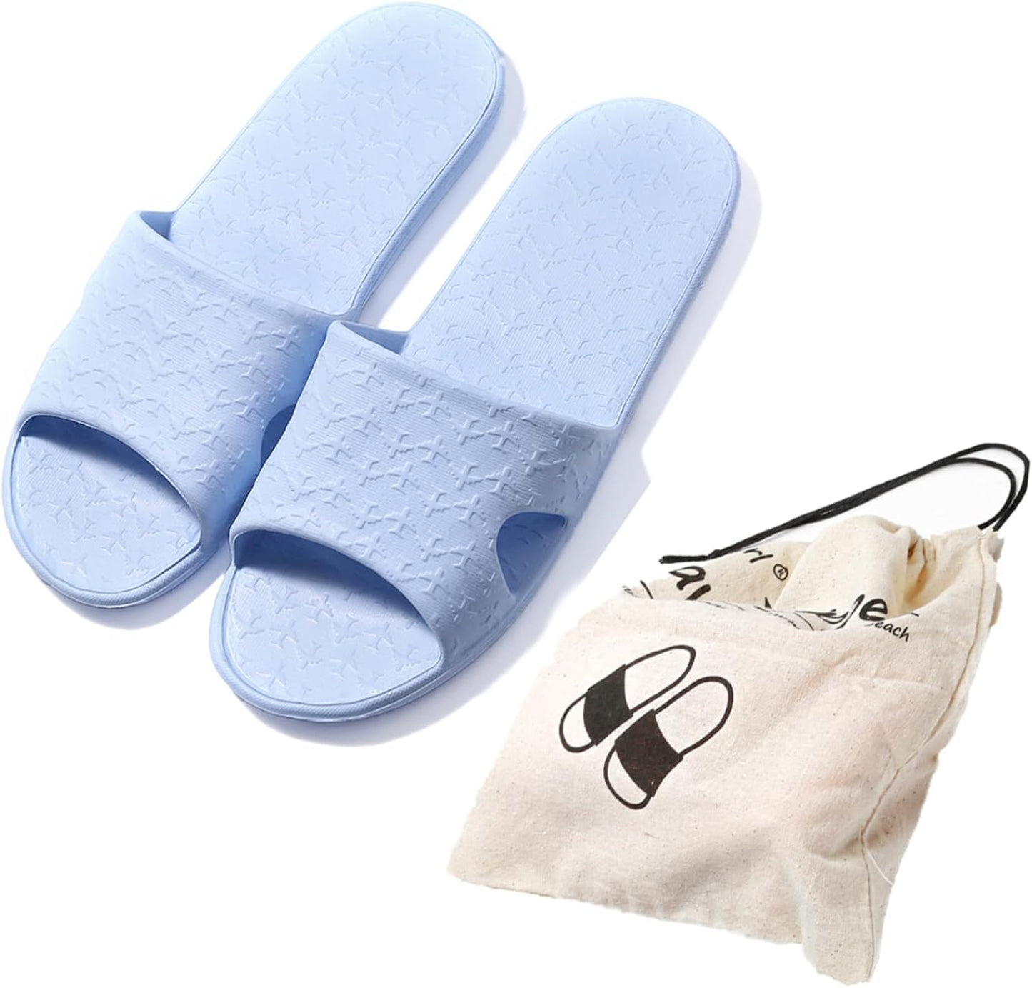 Travel Slippers for Women & Men - Portable Foldable Non-Slip Quick Dry Shoes | Cotton Storage Bag Included