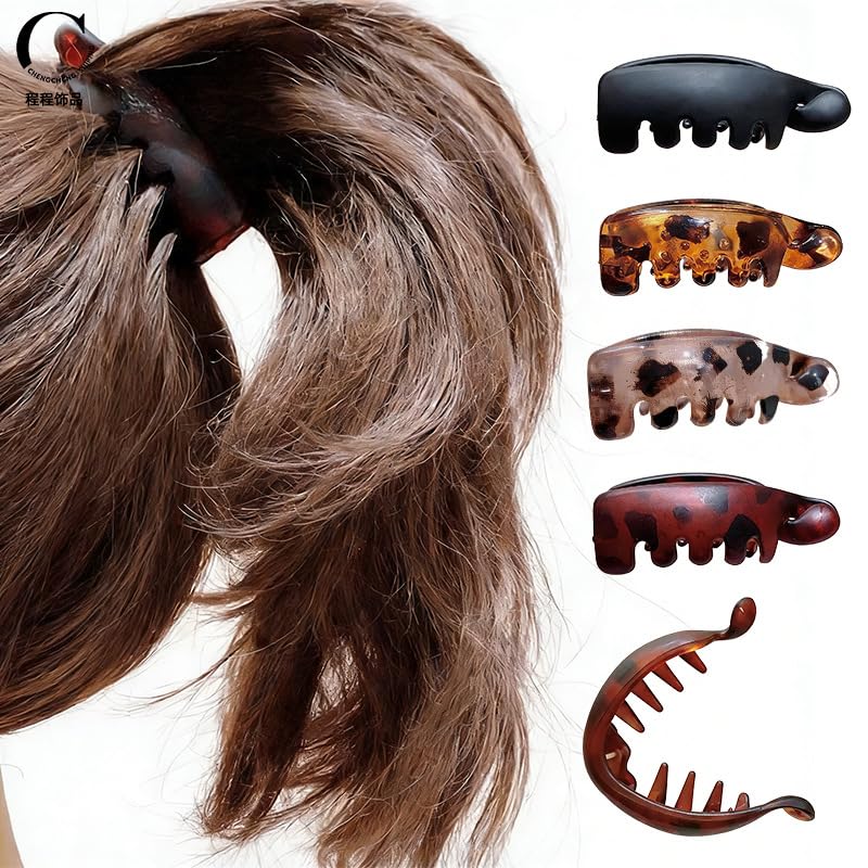 Retro Hair Clips - Cute Black Cat Hair Claw Clips with Rhinestones | 3-Piece Set for Short Hair