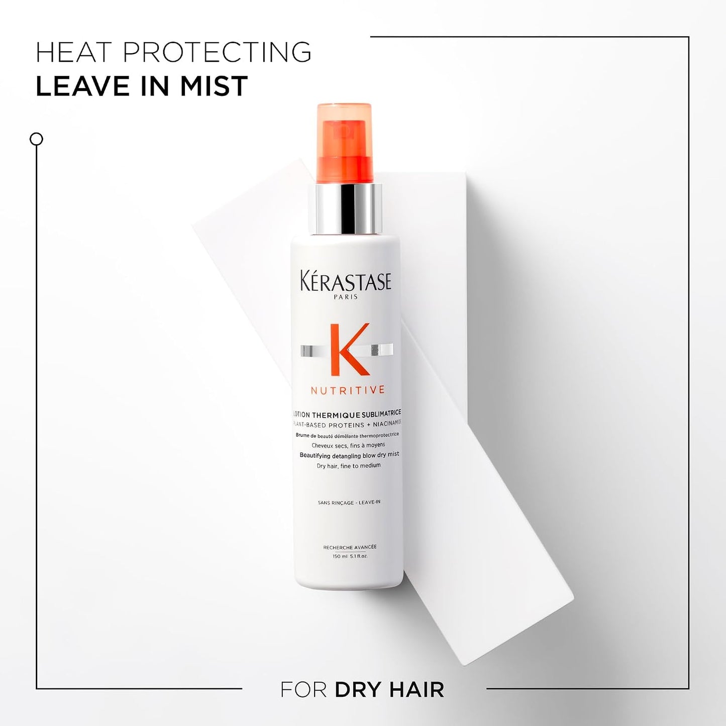 Kérastase Nutritive Heat Protecting Spray - Nourishing Protectant for Dry Hair | 5.1 Fl Oz | Detangles & Reduces Frizz