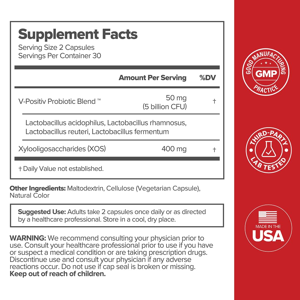 O Positiv URO Vaginal Probiotics for Women pH Balance with Prebiotics & Lactobacillus – Vaginal Health Supplement – Support Healthy Vaginal Odor & Flora, 60 Count (Pack of 1), 1 Month Supply