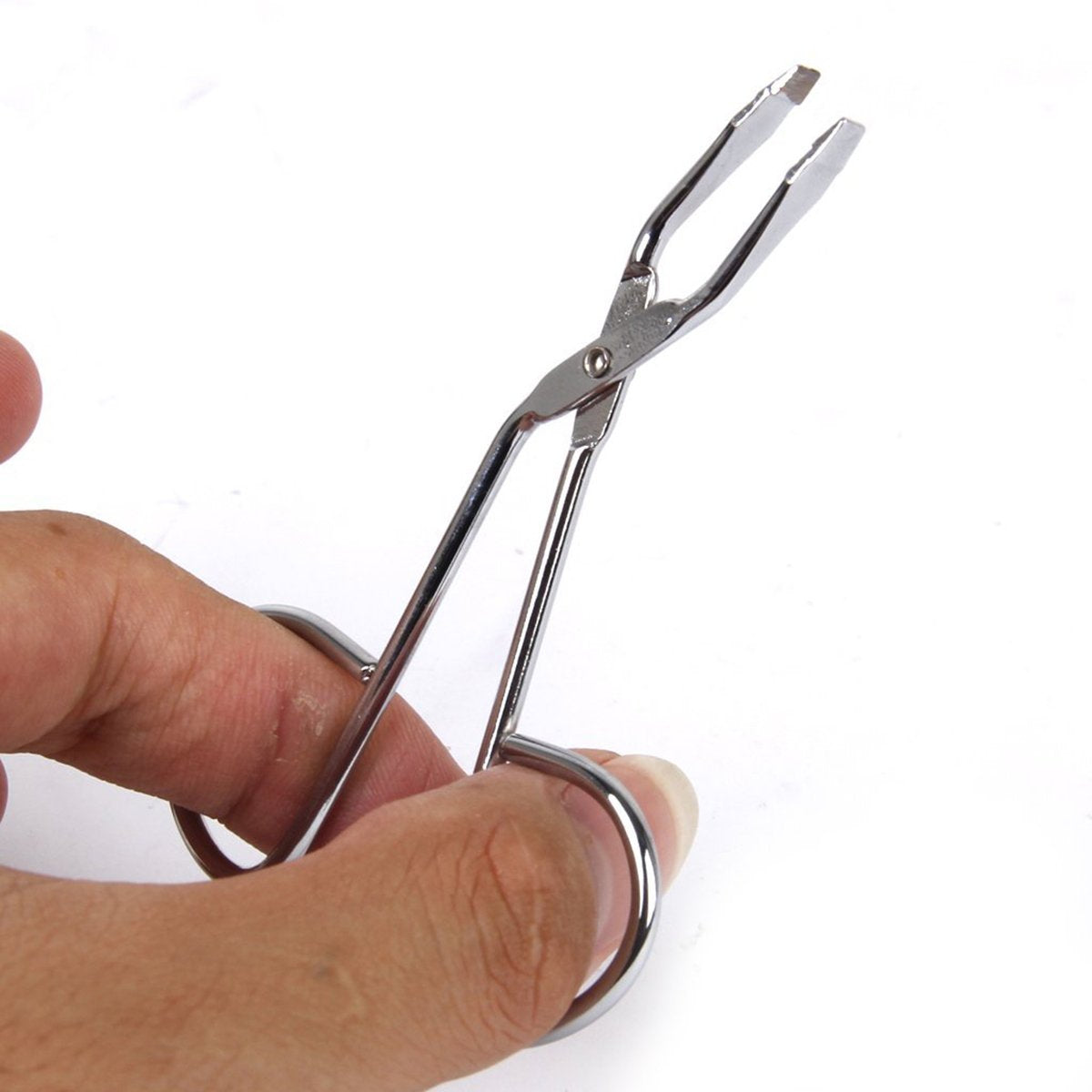 Lurrose Eyebrows scissor stainless steel scissors shaped slant tip tweezer clip for eyebrow