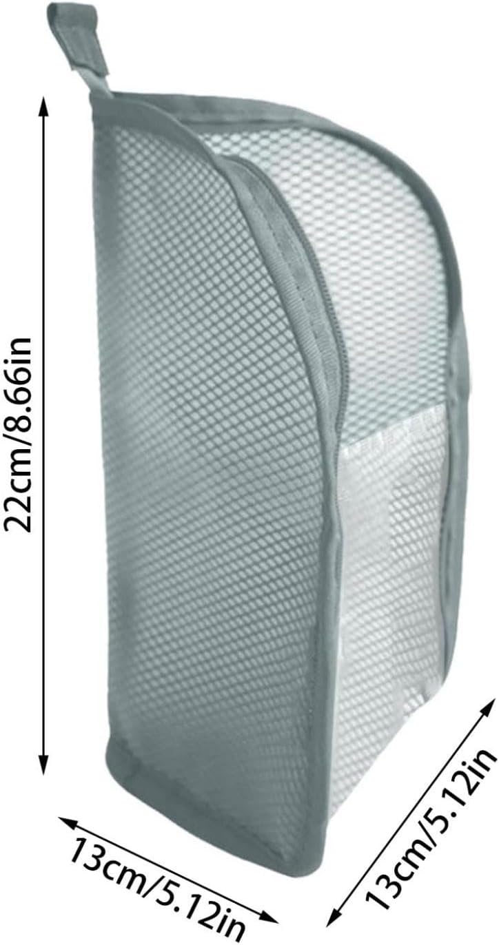 Portable Mesh Toiletry Bag - Lightweight Clear Hanging Organizer for Travel | EVA Cosmetic Storage (White)