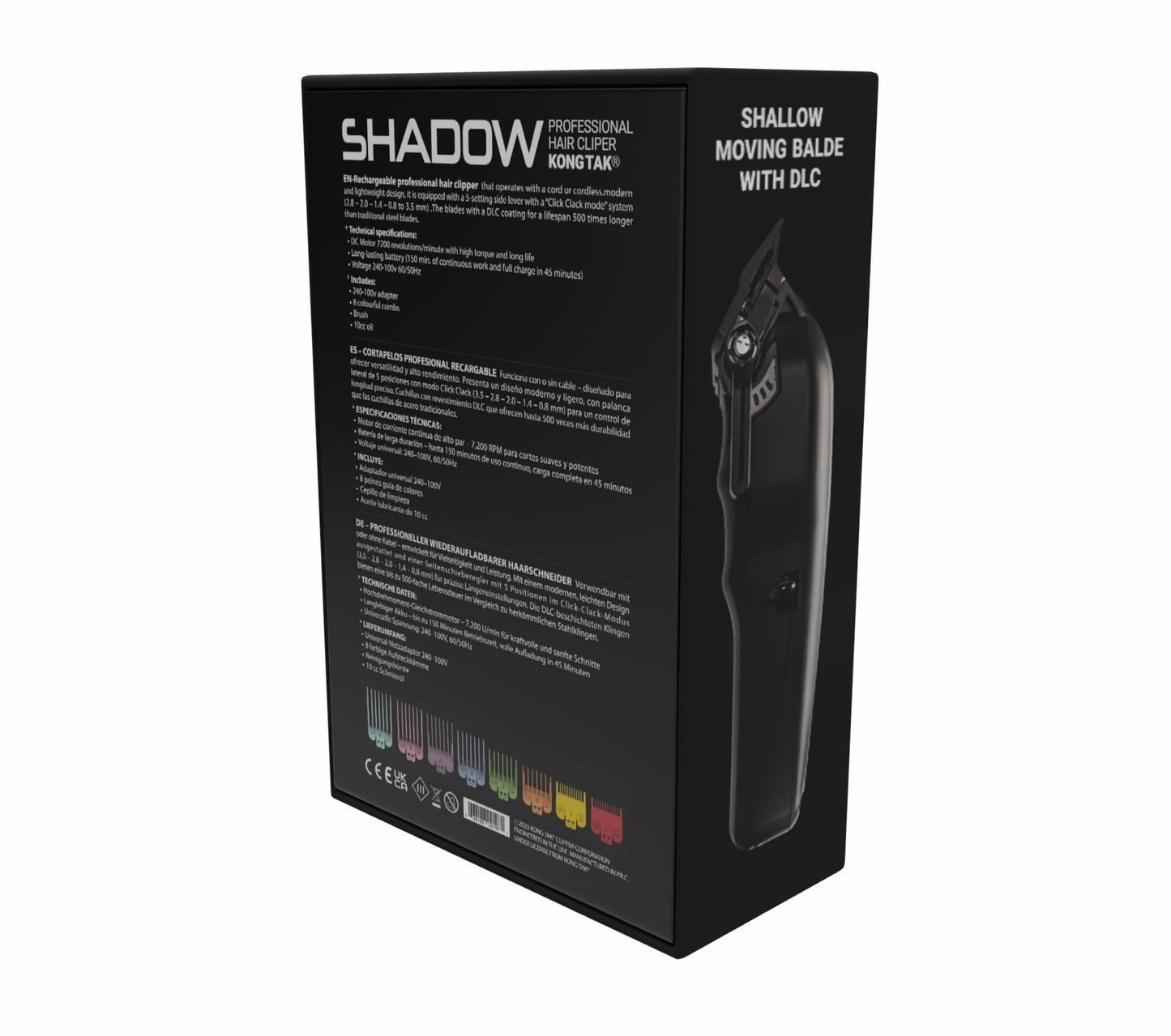 KONG TAK Shadow Professional Hair Clipper with Super-Torque Rotary Motor and FAPER DLC Blade (Clipper)