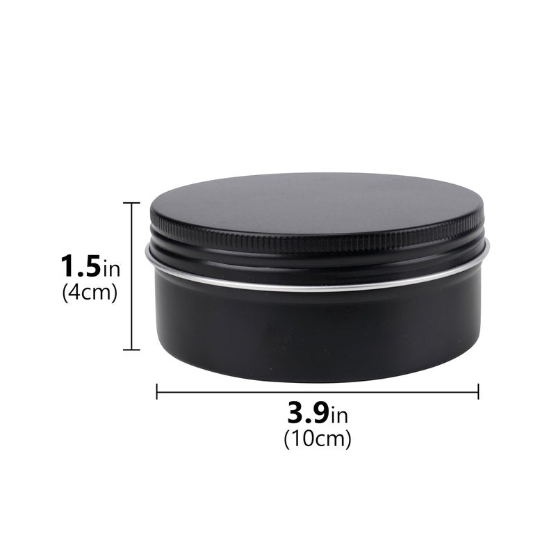 Linkidea Aluminum Shaving Soap Screw Top Tin with Cover, Shaving Soap Storage Replacement Case, Shaving Soap Box for Travel (Black)