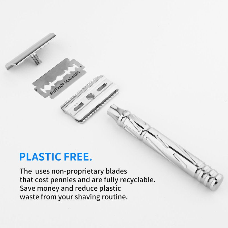 KAMPFE Double Edge Safety Razor Shaver Adopts CNC High-Precision Processing,Women and Mens razors for Shaving,30-degree Shaving Angled Head (mild+)