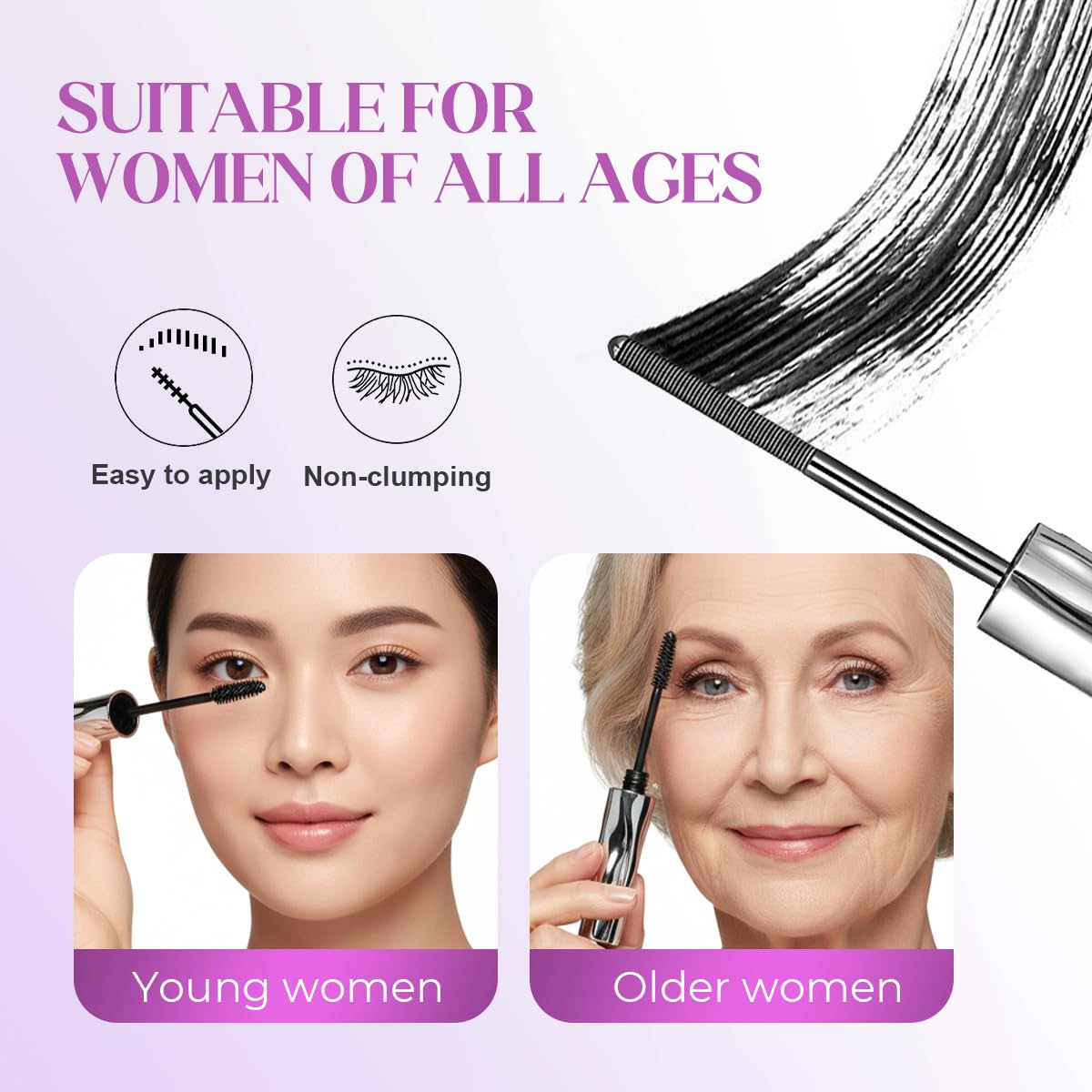3D Curling Eyelash Iron Mascara - Ultra-Fine Lengthening, Waterproof, Quick-Dry | Long-Lasting & Smudge-Proof (Black)