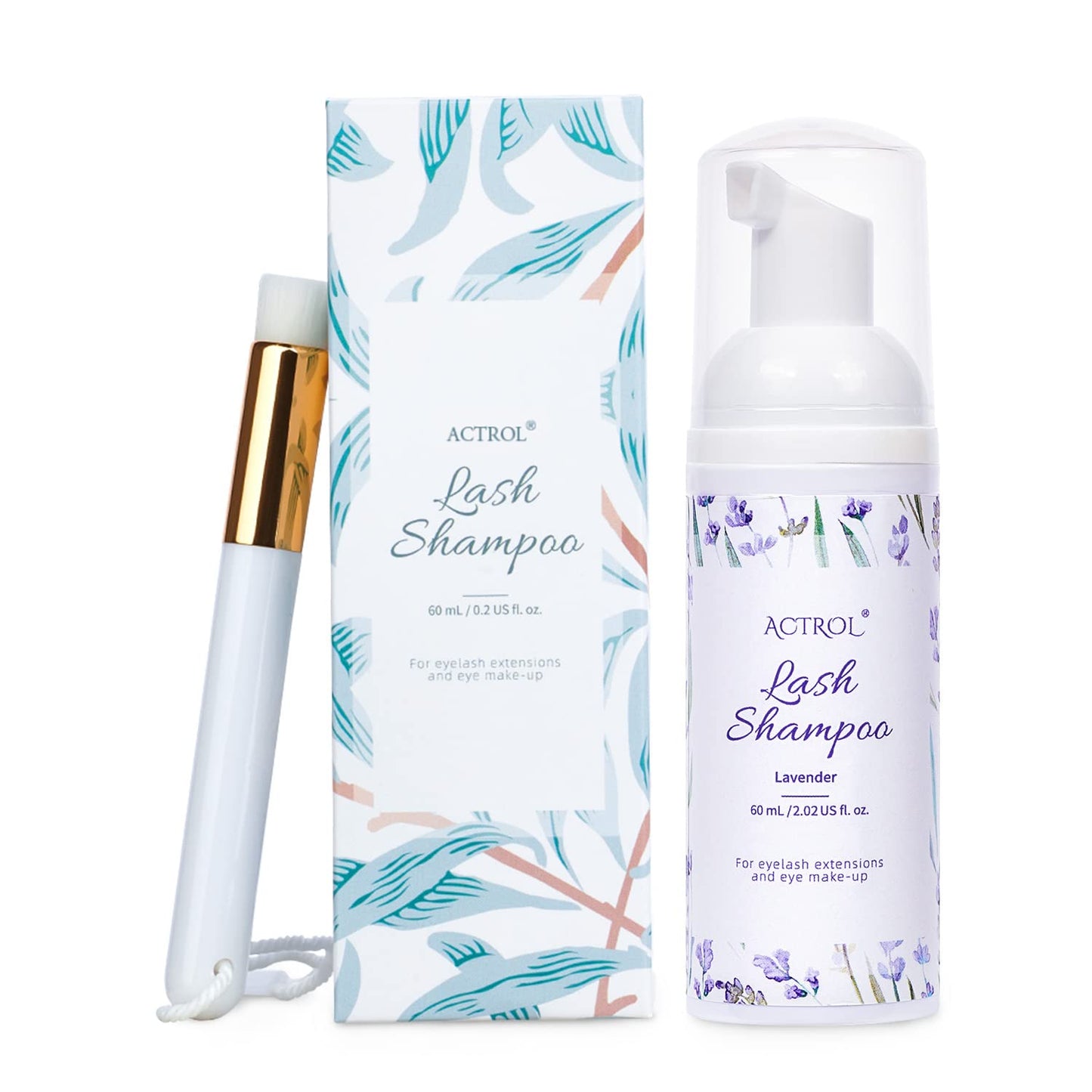 Eyelash Extension Cleanser - Natural Aloe Foaming Shampoo 60ML | Paraben & Sulfate Free, Non-Irritating