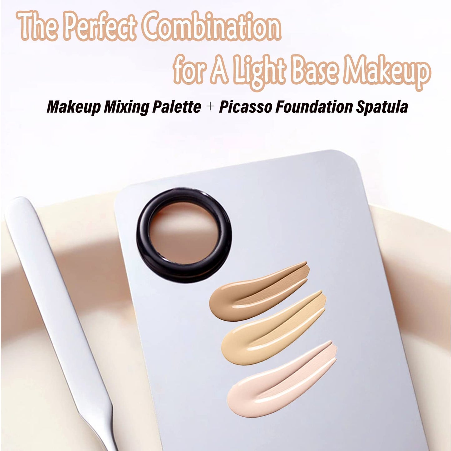 Banugo Korean Makeup Spatula, Picasso Makeup Spatula Korean, Foundation Spatula Korean, Professional Korean Spatula and Makeup Mixing Palette (Rectangle)