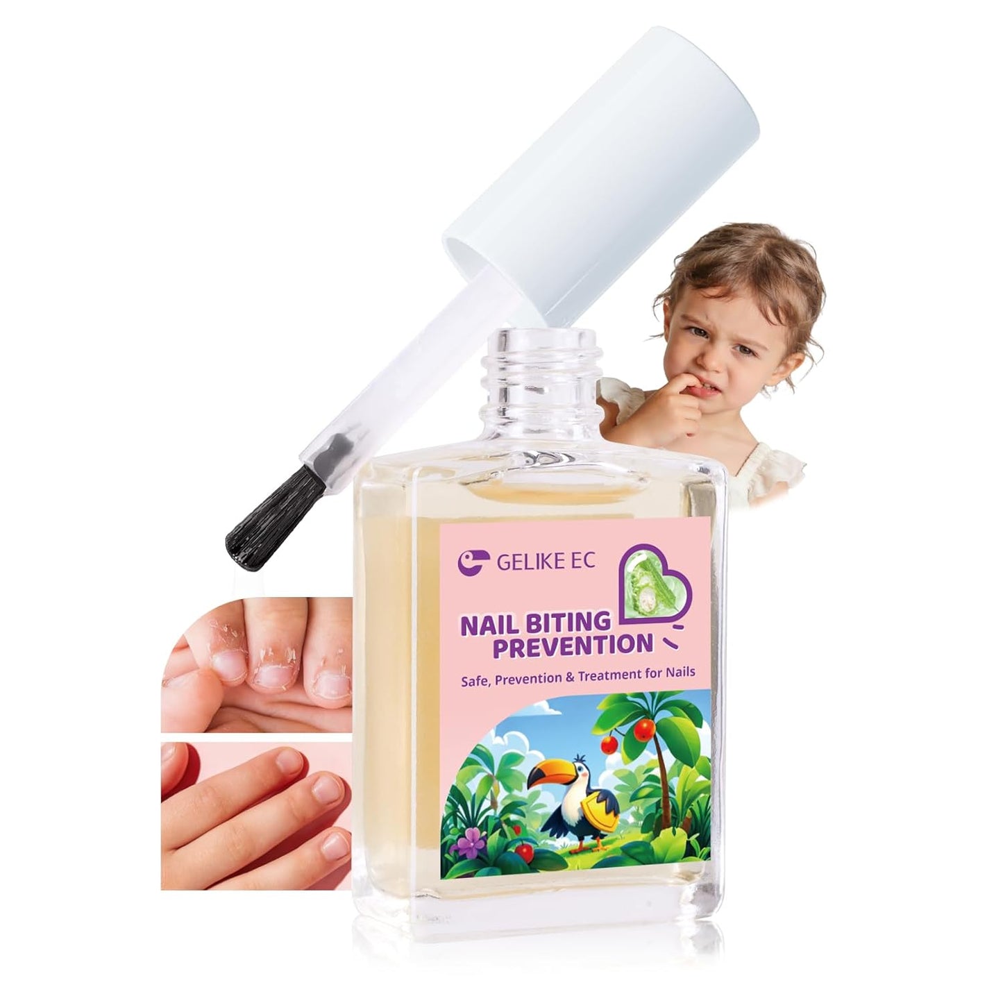 Stop Kids Nail Biting - Strong Extra Bitter Polish, Safe Non-Toxic Vegan Formula | Long-Lasting Clear Treatment