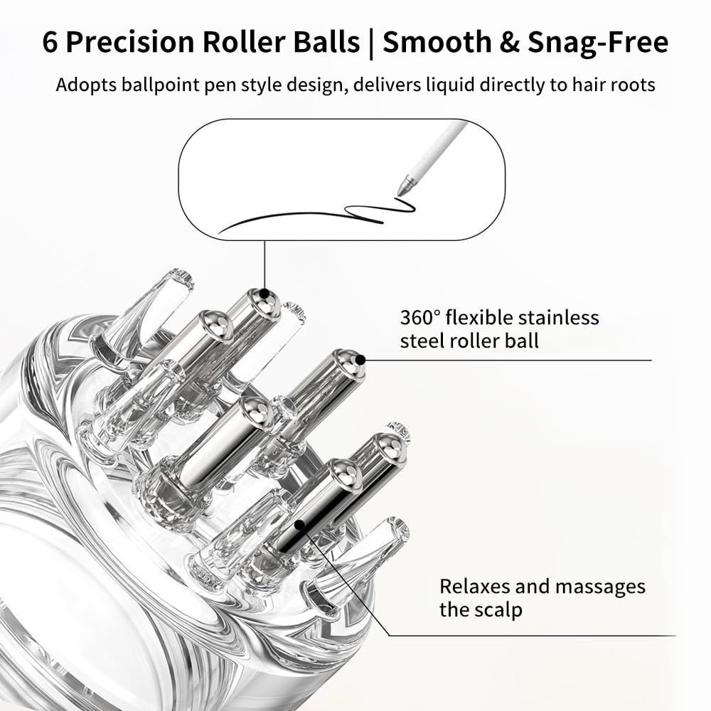 Minoxidil Applicator, Quick Efficient Apply No Messy Hair Serum Applicator Small Minoxidil Applicator Tool, Scalp Applicator Comb Minoxidil Brush Scalp Applicator Comb (Transparent)