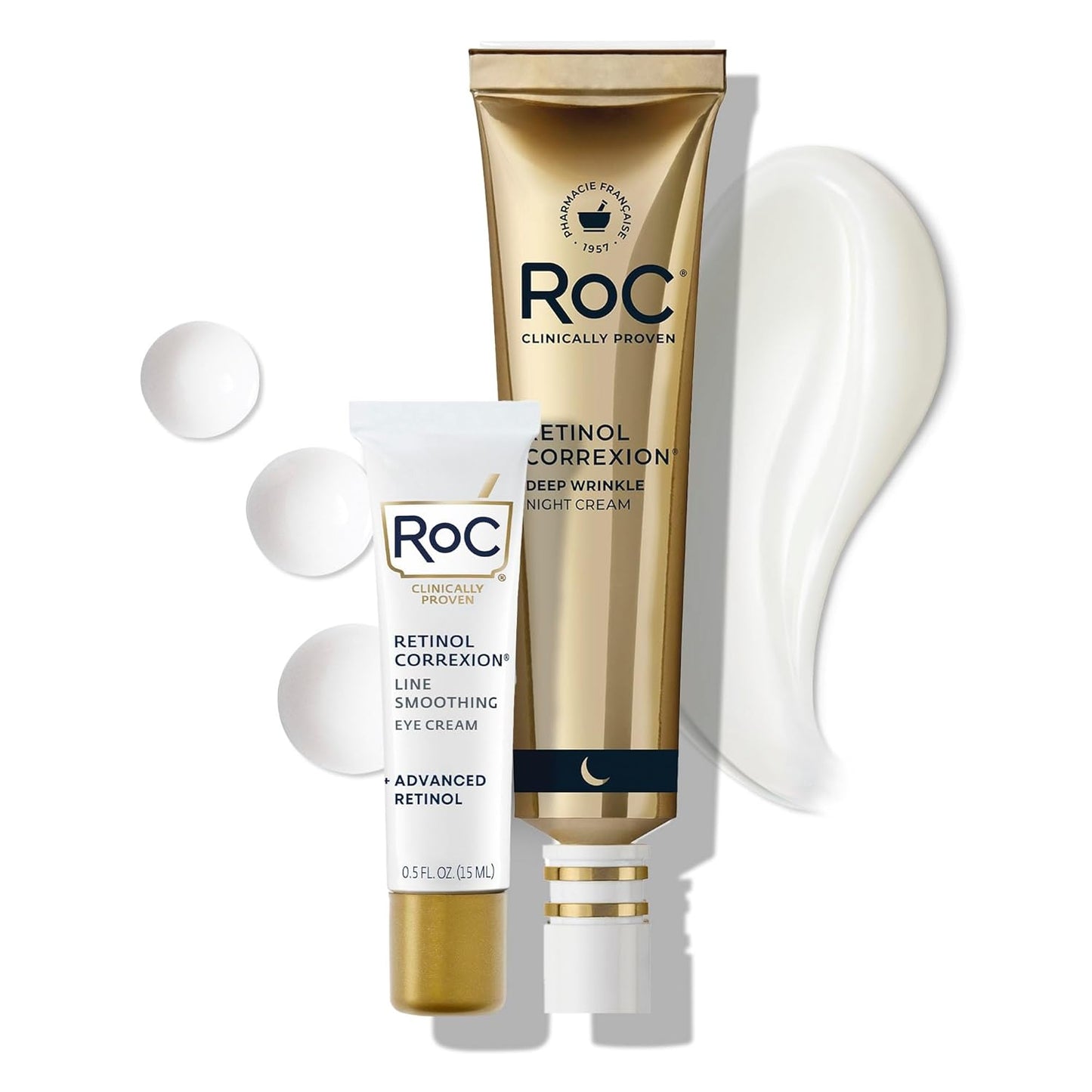 RoC Retinol Under Eye Cream - Reduce Dark Circles & Puffiness | Anti-Aging Treatment for Men & Women, 0.5 oz