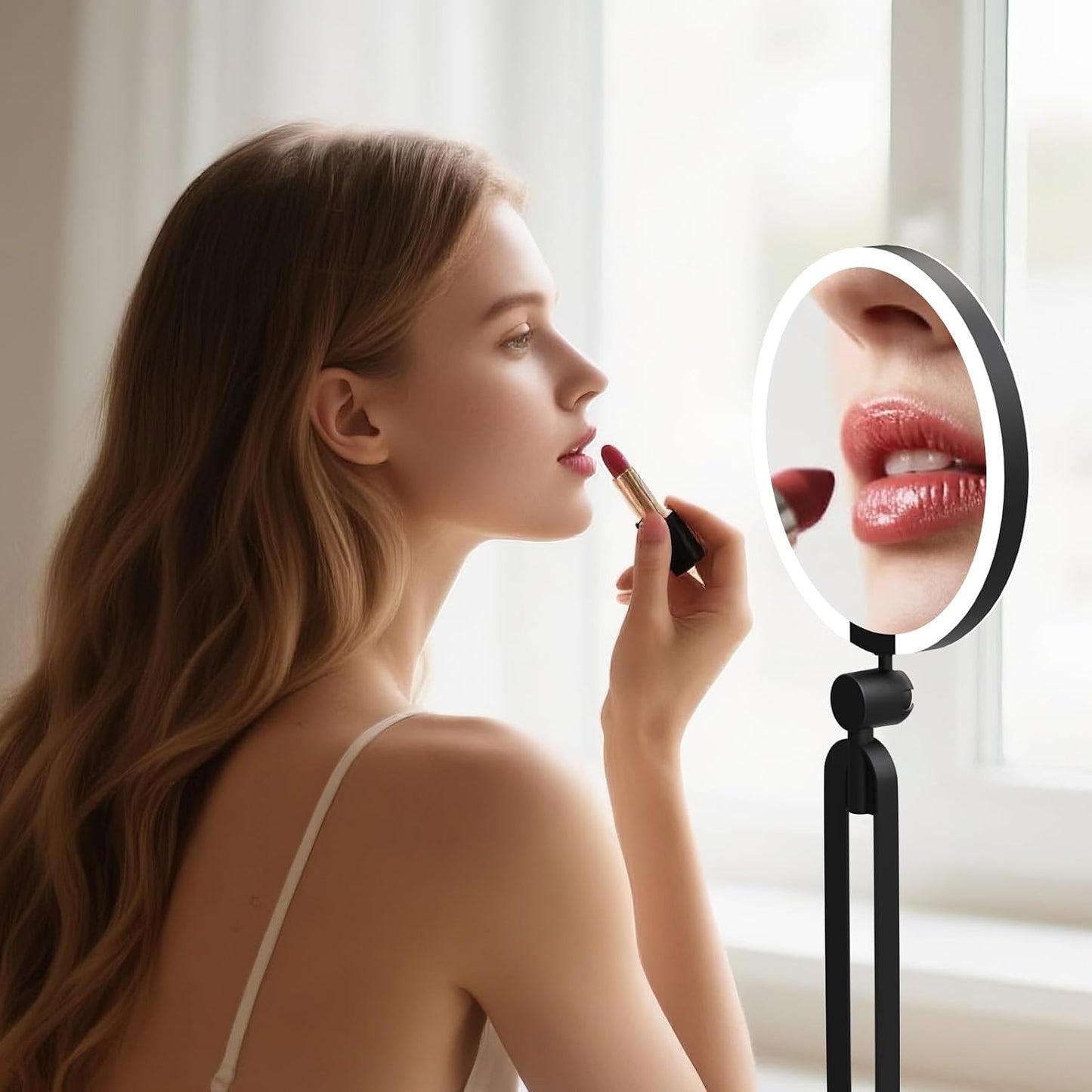Magnifying Makeup Mirror with Light - 10X/1X Double-Sided, Rechargeable, 6-Inch Foldable Design | 3 Color Dimming