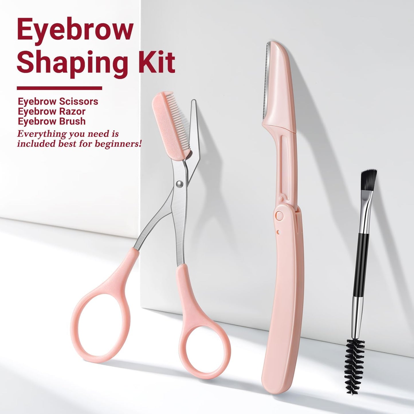 TsMADDTs Eyebrow Tweezers Kit - 8-in-1 Facial Hair Removal Tools with Scissors, Razor & Travel Bag