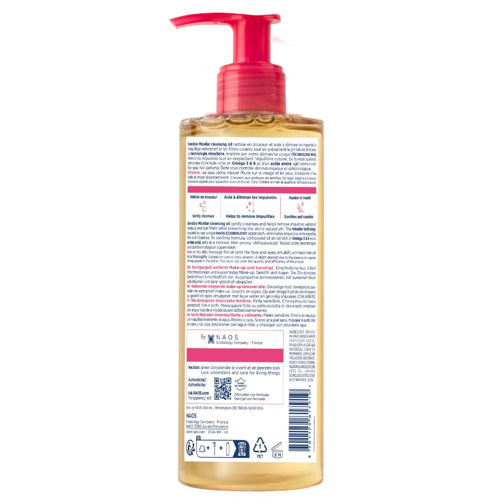 Bioderma Sensibio Micellar Cleansing Oil - Gentle Face Cleanser for Sensitive Skin | 6.7 oz