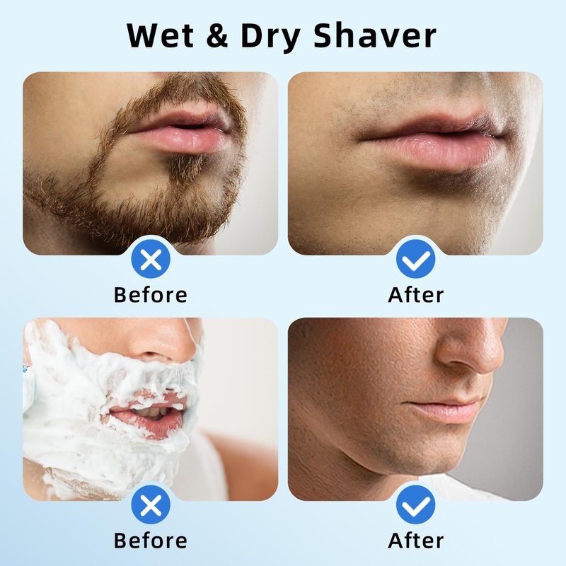 Mini Electric Shaver, Electric Razor for Men, Portable USB-C Rechargeable Waterproof Shaver, Cordless Powerful Razor for Travel, Home, Business