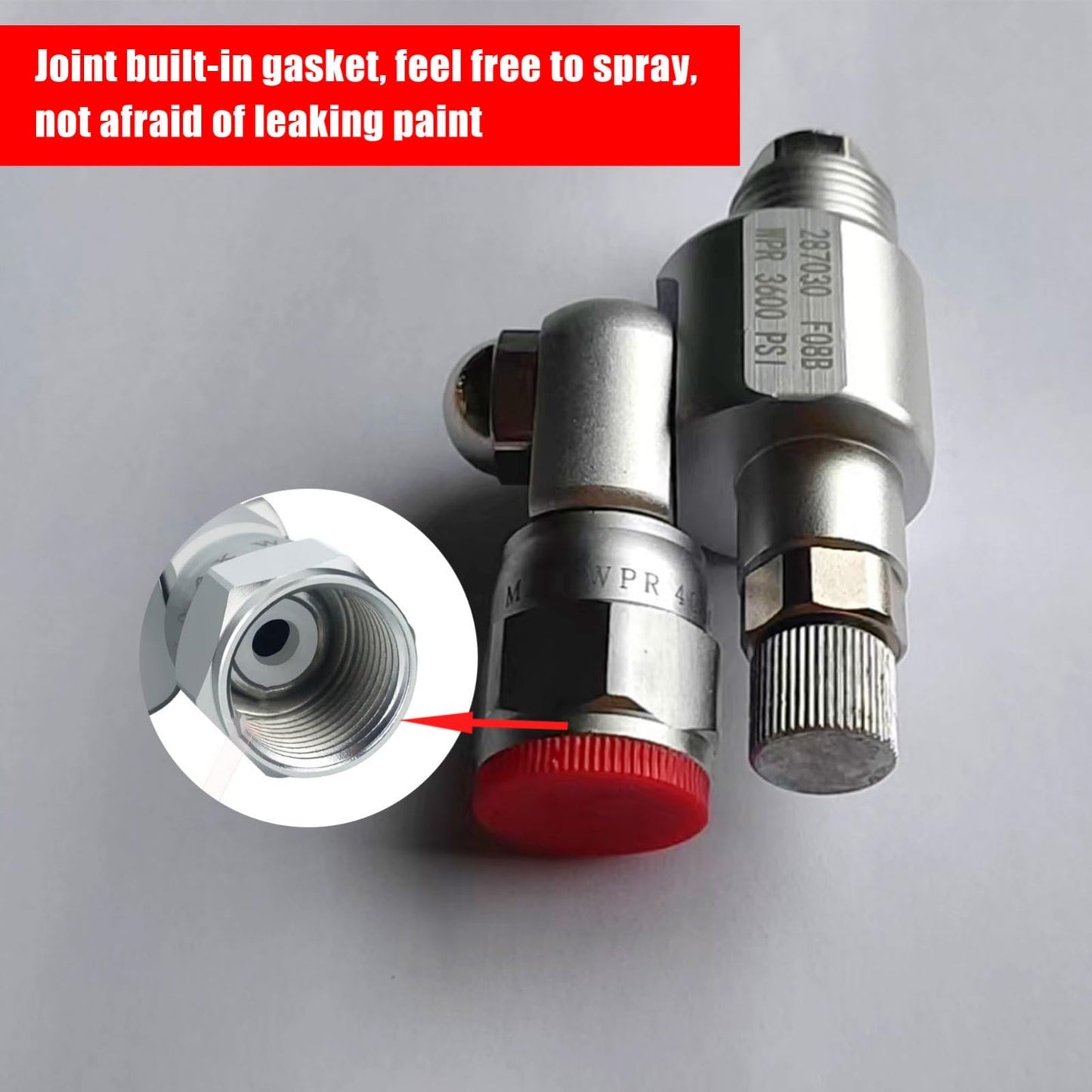 Gra-co 287030 Shut-Off Valve Swivel Joint Extension Anti-spitting Valve Airless Spray Adapter Joint for High Pressure Airless Paint Sprayers Gun Pole Extensions