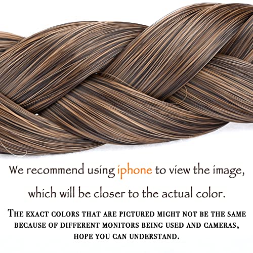 DIGUAN Golden Copper Synthetic Braided Headband for Women & Girls - Chunky Wide Plaits, Elastic Hair Accessory