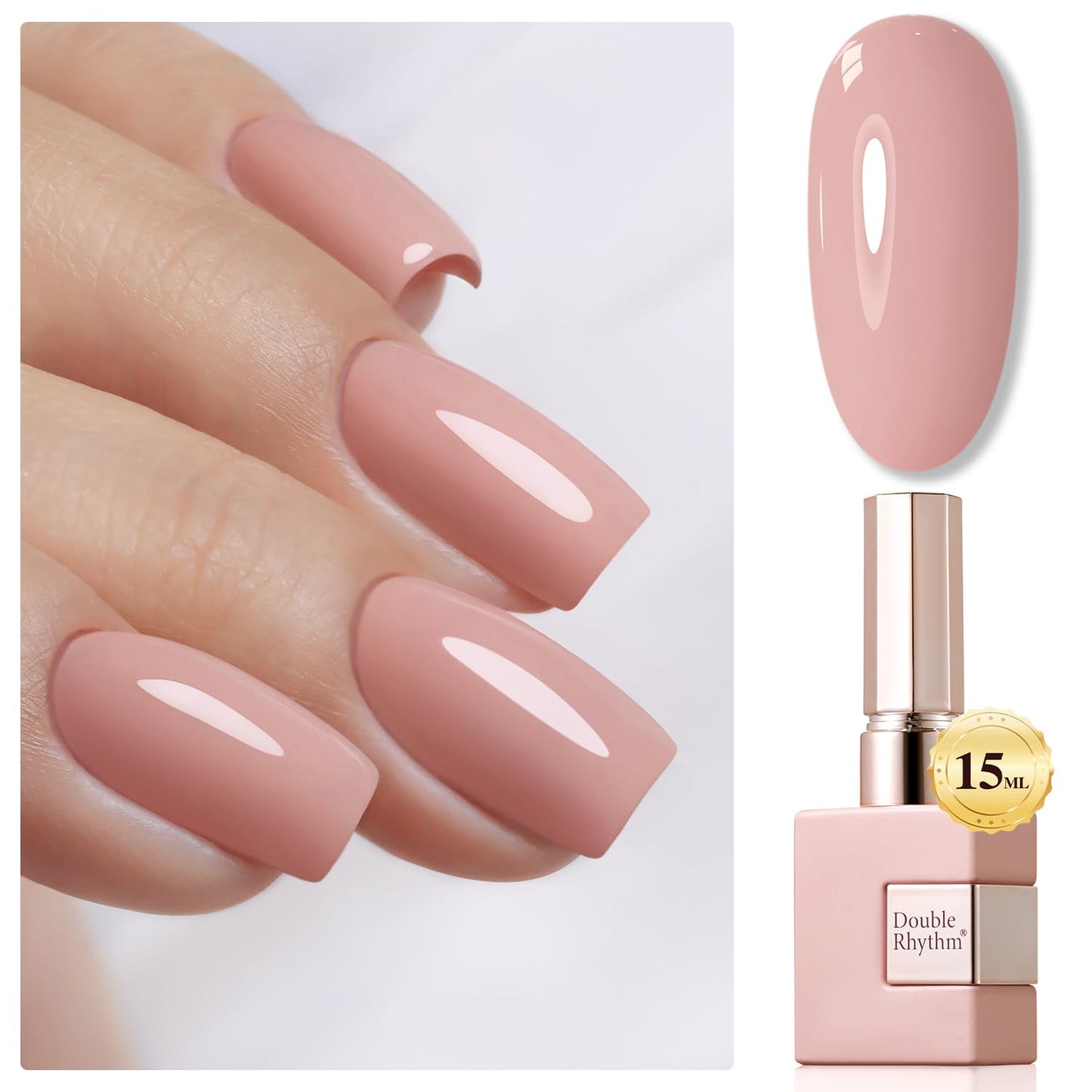 Gel Nail Polish - Double Rhythm 15ML Pearl White Soak Off for Art Manicure | DIY at Home