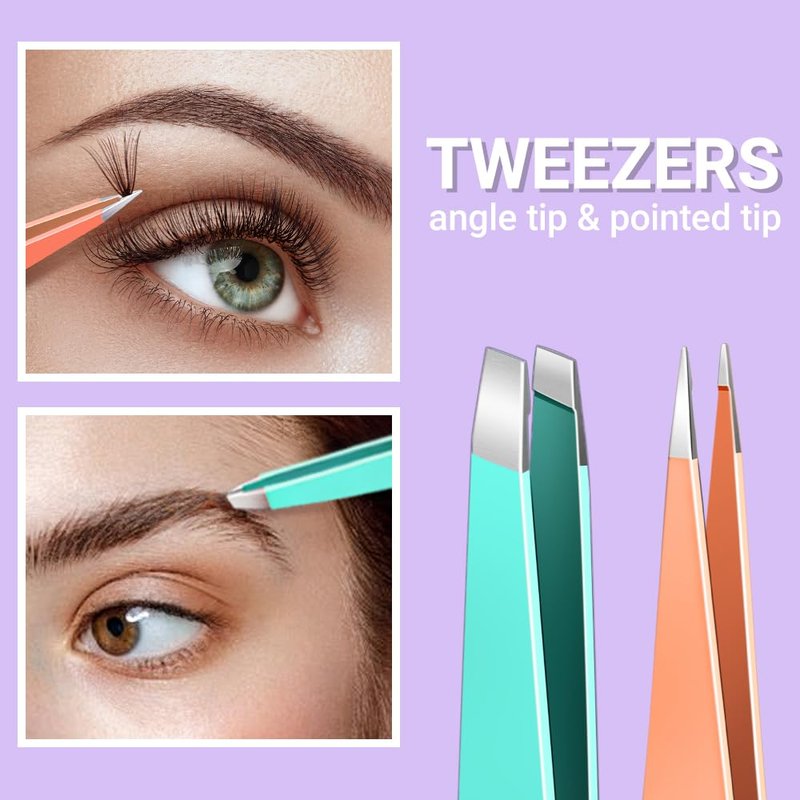TsMADDTs Blackhead Remover Tools and Ingrown Hair Tweezers, 9 pcs Pimple Popper Tool Kit, Ingrown Hair Removal Kit with Pimple Extractor, Pore Extractor, Tweezers, Razor