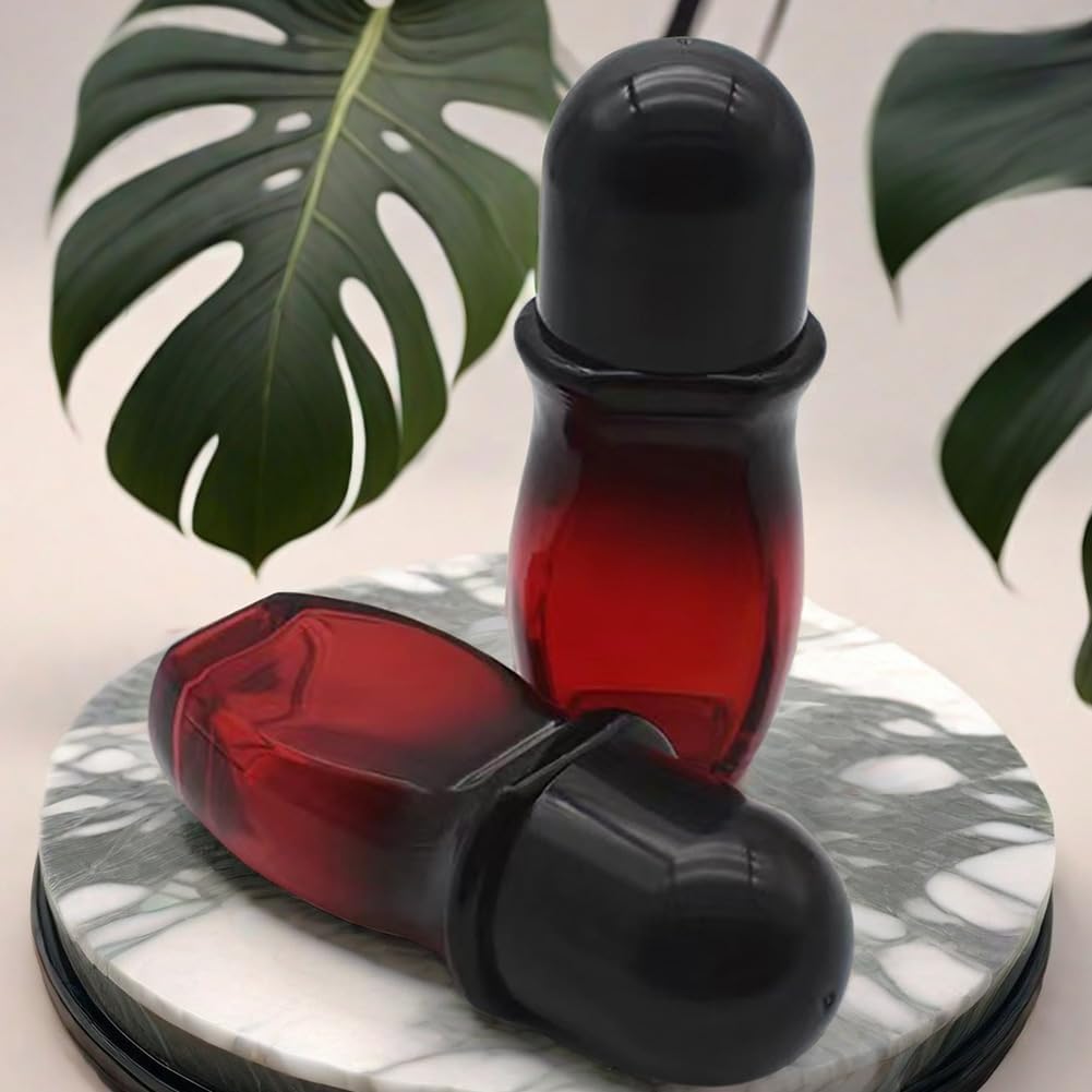 50ml Glass Roller Bottles - 2pcs Refillable Empty Bottles for Perfume & Essential Oils | Durable Design