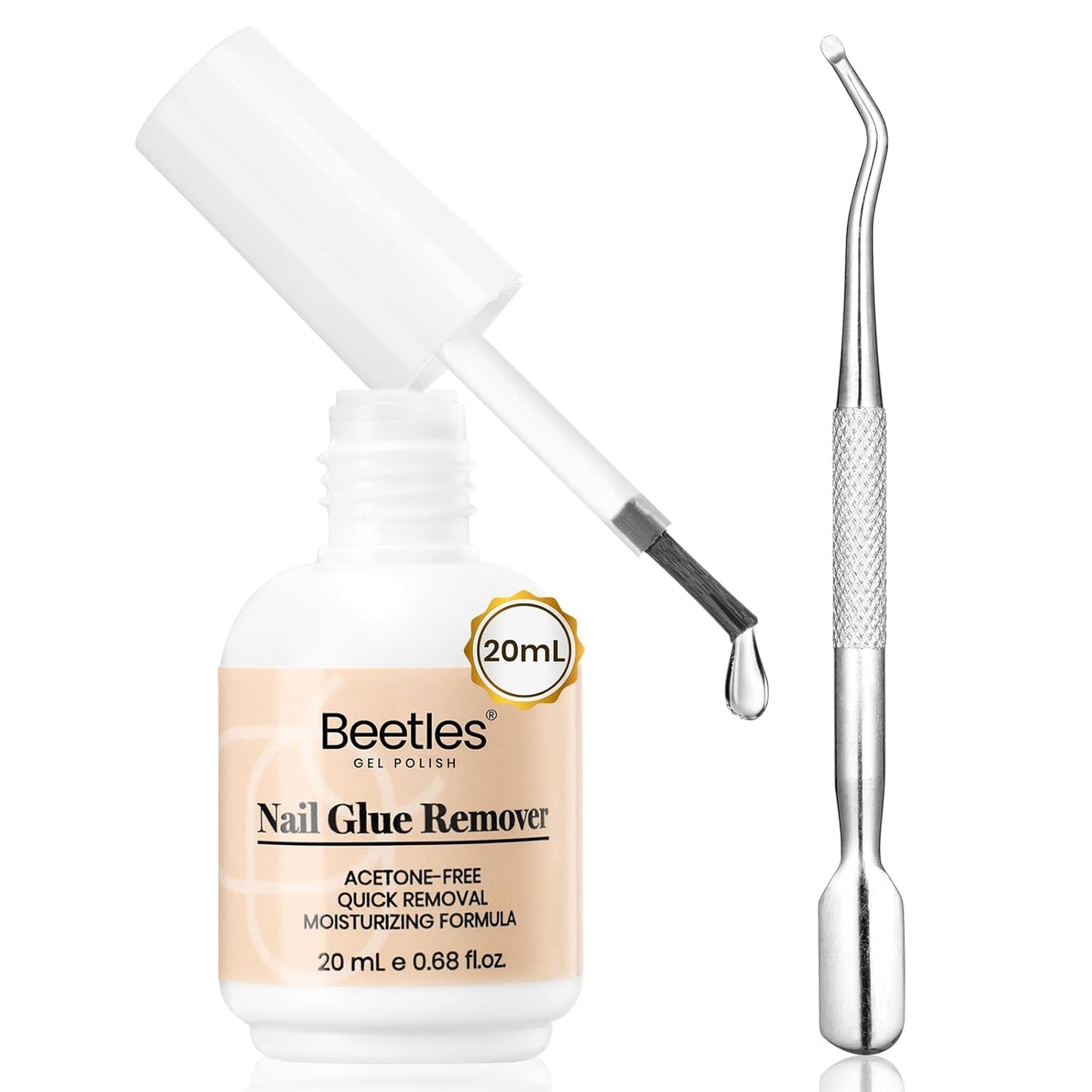 Beetles Nail Glue Set - 3Pcs 15ml HEMA-Free Base Gel & No Wipe Top Coat for Long Lasting Nail Extensions | UV/LED Cured