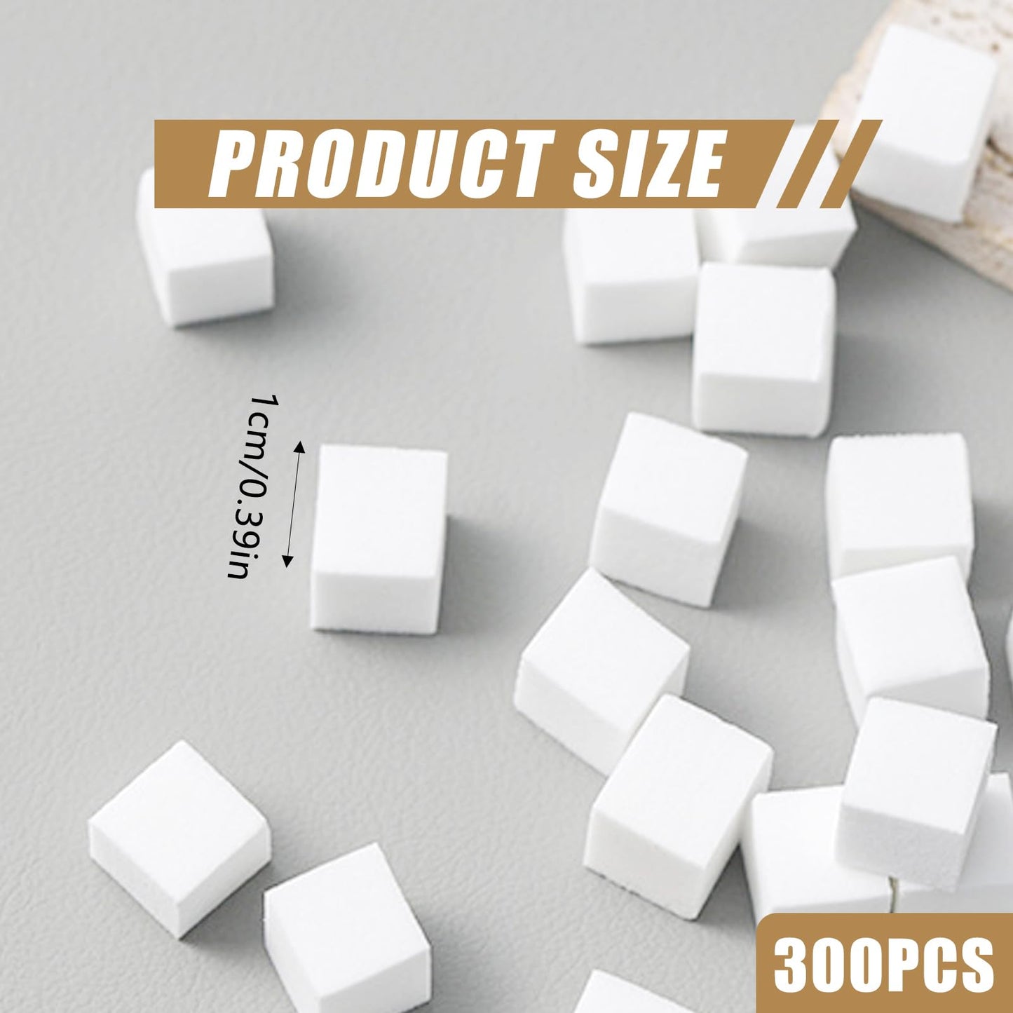 300PCS 1cm Mini Nail Sponges for Ombre, White Square Foam Sponges Nail Art Gradient Brush - Professional Manicure Tools, DIY Accessories for Nail Artists | Premium Makeup Sponge Applicators